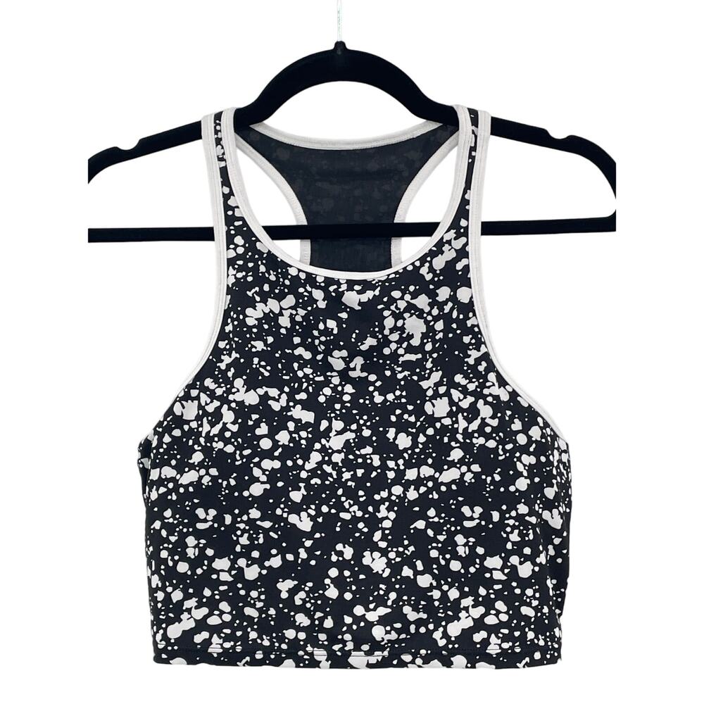 Fabletics Black WhiteAthletic Walking Hiking Workout Sports Bra Size L